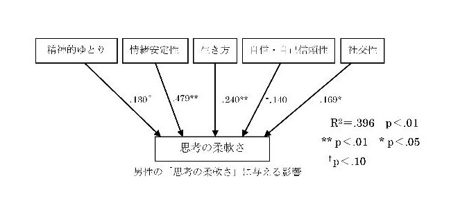 男性の思考の柔軟さに及ぼす影響